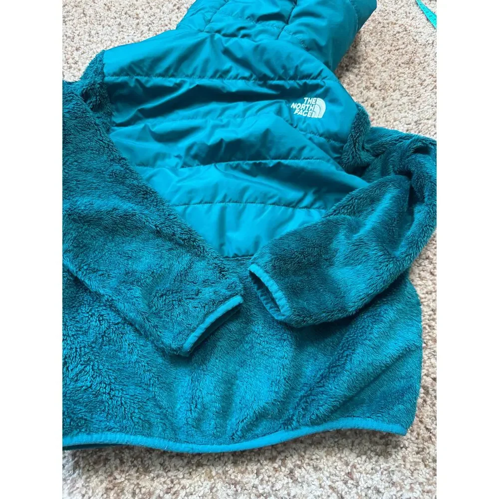 The North Face Girl's Mashup Hybrid Fleece Puffer Hooded Jacket Teal Size M/10